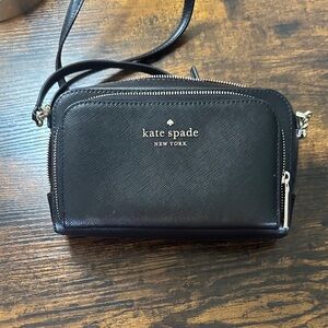 kate spade black crossbody double-zip camera bag